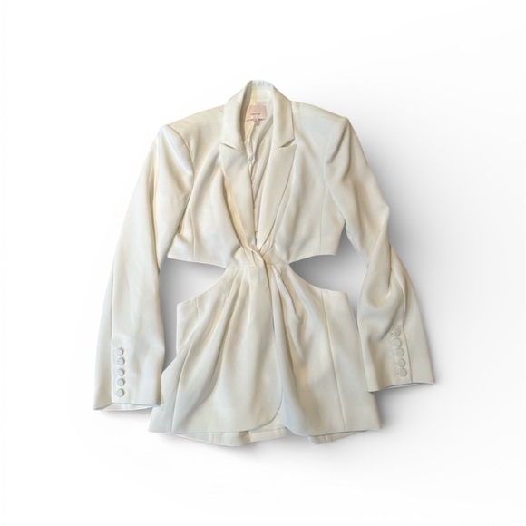 cinq a sept Jackets & Blazers - Cinq à Sept White Ivory Blazer with Cutout Design